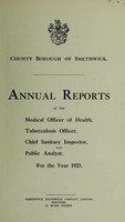 view [Report 1923] / Medical Officer of Health, Smethwick County Borough.