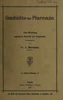 view Geschichte der Pharmazie. Erste Lief. / unter Mitwirkung angesehener Historiker und Fachgenossen herausgegeben von J.Berendes.