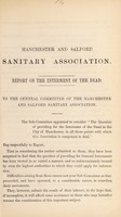 view Report on the interment of the dead / Manchester and Salford Sanitary Association.