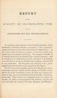 view Report on the quality of illuminating oils sold in Manchester and the neighbourhood / by Charles O'Neill.