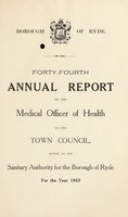 view [Report 1923] / Medical Officer of Health, Ryde Borough.