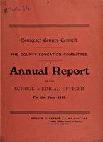 view [Report 1915] / School Medical Officer, Somerset County Council.