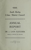 view [Report 1920] / Medical Officer of Health, South Darley U.D.C.