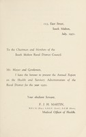 view [Report 1950] / Medical Officer of Health, South Molton R.D.C.