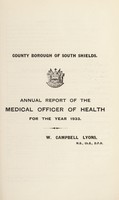 view [Report 1933] / Medical Officer of Health, South Shields County Borough.