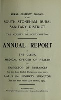 view [Report 1913] / Medical Officer of Health, South Stoneham R.D.C.