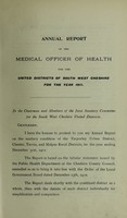 view [Report 1911] / Medical Officer of Health, United Districts of South-West Cheshire (Chester R.D.C., Tarvin R.D.C.).