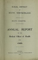 view [Report 1920] / Medical Officer of Health, South Westmorland R.D.C.