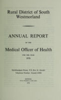 view [Report 1970] / Medical Officer of Health, South Westmorland R.D.C.