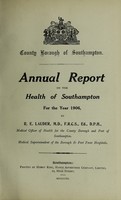 view [Report 1906] / Medical Officer of Health, Southampton County Borough.