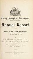 view [Report 1909] / Medical Officer of Health, Southampton County Borough.
