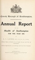 view [Report 1911] / Medical Officer of Health, Southampton County Borough.