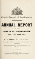 view [Report 1915] / Medical Officer of Health, Southampton County Borough.