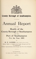 view [Report 1923] / Medical Officer of Health, Southampton County Borough.