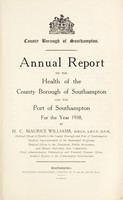 view [Report 1938] / Medical Officer of Health, Southampton County Borough.