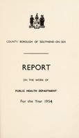 view [Report 1954] / Medical Officer of Health and School Medical Officer of Health, Southend-on-Sea Borough.