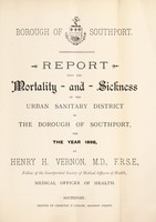 view [Report 1896] / Medical Officer of Health and School Medical Officer of Health, Southport County Borough.