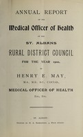 view [Report 1900] / Medical Officer of Health, St Albans R.D.C.