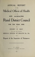 view [Report 1920] / Medical Officer of Health, St Albans R.D.C.