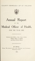 view [Report 1922] / Medical Officer of Health, St Helens County Borough.