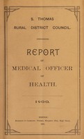 view [Report 1900] / Medical Officer of Health, St Thomas (Exeter) R.D.C.