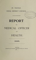 view [Report 1925] / Medical Officer of Health, St Thomas (Exeter) R.D.C.