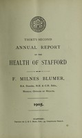 view [Report 1905] / Medical Officer of Health, Stafford Borough.