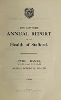 view [Report 1920] / Medical Officer of Health, Stafford Borough.