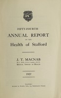 view [Report 1927] / Medical Officer of Health, Stafford Borough.