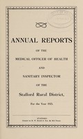 view [Report 1925] / Medical Officer of Health, Stafford R.D.C.