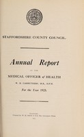 view [Report 1923] / Medical Officer of Health, Staffordshire County Council.