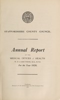 view [Report 1928] / Medical Officer of Health, Staffordshire County Council.