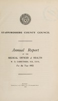 view [Report 1933] / Medical Officer of Health, Staffordshire County Council.