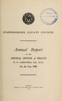 view [Report 1942] / Medical Officer of Health, Staffordshire County Council.