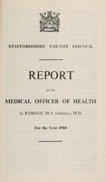 view [Report 1960] / Medical Officer of Health, Staffordshire County Council.