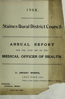 view [Report 1908] / Medical Officer of Health, Staines R.D.C.