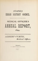 view [Report 1894] / Medical Officer of Health, Staines U.D.C.