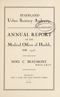 view [Report 1925] / Medical Officer of Health, Stainland Urban Sanitary Authority.