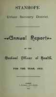 view [Report 1913] / Medical Officer of Health, Stanhope U.D.C.