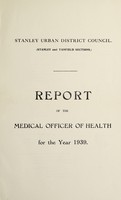 view [Report 1939] / Medical Officer of Health, Stanley (Co. Durham) U.D.C.