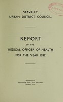 view [Report 1937] / Medical Officer of Health, Staveley U.D.C.