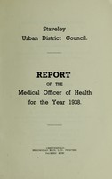 view [Report 1938] / Medical Officer of Health, Staveley U.D.C.