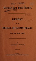 view [Report 1925] / Medical Officer of Health, Steyning East R.D.C.