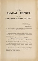 view [Report 1910] / Medical Officer of Health, Stockbridge (Union) R.D.C.