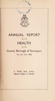 view [Report 1938] / Medical Officer of Health, Stockport County Borough.