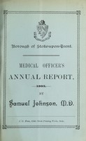 view [Report 1893] / Medical Officer of Health, Stoke-upon-Trent Borough.