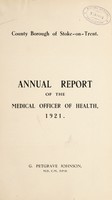 view [Report 1921] / Medical Officer of Health, Stoke-upon-Trent Borough.