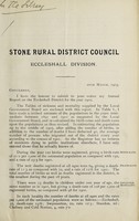 view [Report 1902] / Medical Officer of Health, Stone R.D.C. Eccleshall Division.