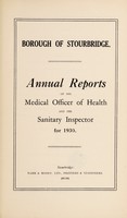 view [Report 1930] / Medical Officer of Health, Stourbridge Borough.