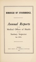 view [Report 1931] / Medical Officer of Health, Stourbridge Borough.